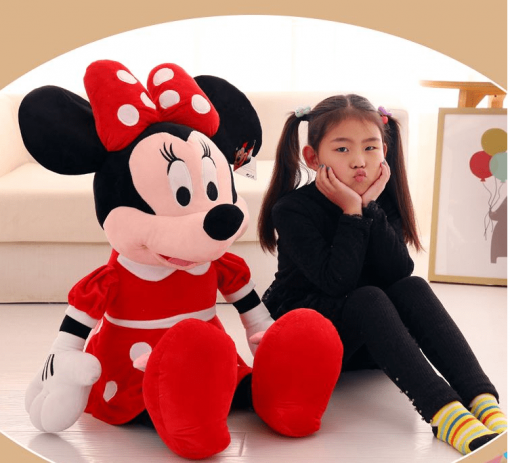 Set din plus Minnie Mouse 100 cm plus Minnie muzicala 25 cm Rosu - Toy